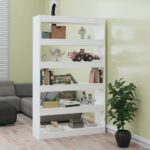 High Gloss White Wooden Bookshelf Storage Organizer Room Divider Elegant Design