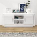 High Gloss White TV Stand Media Console Storage Cabinet Modern Entertainment Center