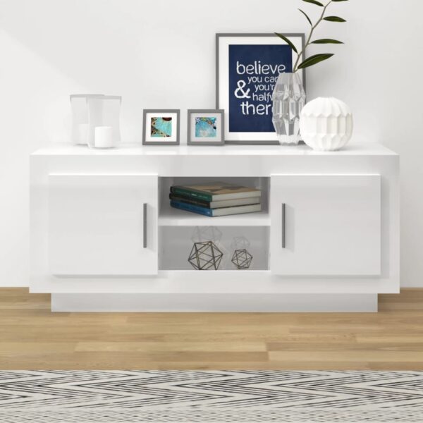 High Gloss White TV Stand Media Console Storage Cabinet Modern Entertainment Center