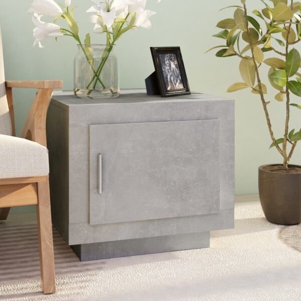 Chic Concrete Grey Coffee Table Engineered Wood Ample Storage Easy Clean Modern