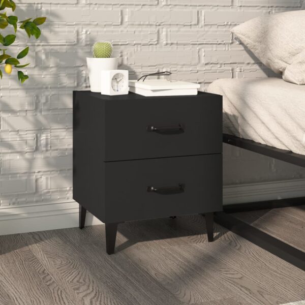 Bedside Cabinet Black 40x35x47.5 cm