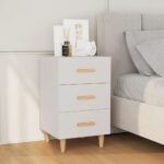 Bedside Cabinet High Gloss White 40x40x66 cm Engineered Wood