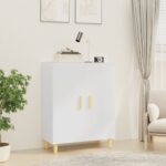 Elegant White Sideboard Cabinet Ample Storage Engineered Wood Chic Design