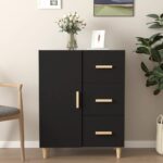 Sideboard Black 69.5x34x90 cm Engineered Wood