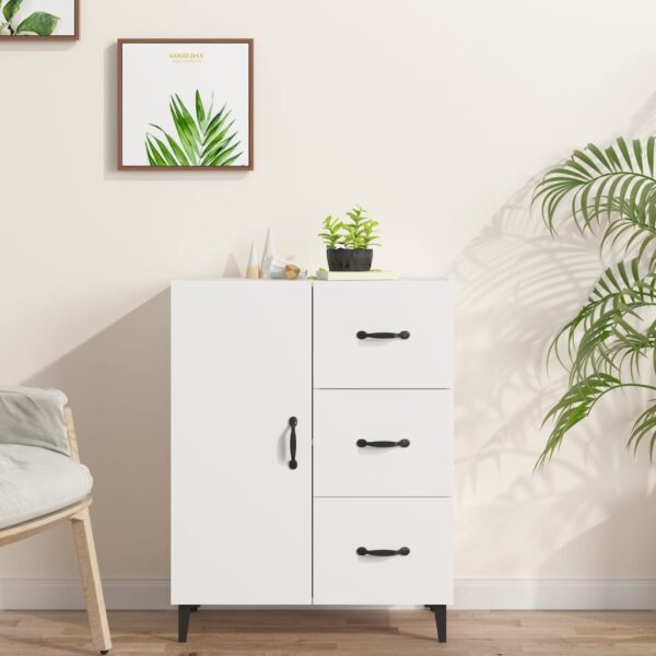 Elegant White Sideboard Cabinet Ample Storage Engineered Wood Chic Design