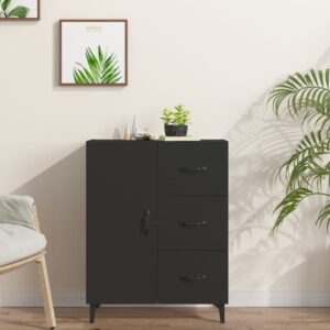 Elegant Black Sideboard Cabinet Ample Storage Engineered Wood Chic Design