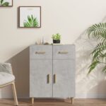 Sideboard Concrete Grey 69.5x34x89 cm Engineered Wood