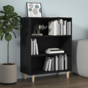 Elegant Black Sideboard Cabinet Ample Storage Display Engineered Wood Clean Design