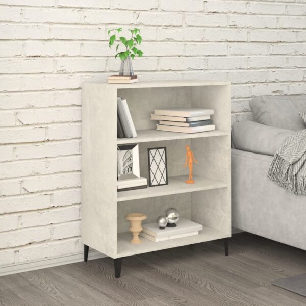 Chic Concrete Grey Sideboard - Engineered Wood Storage Cabinet with Shelves