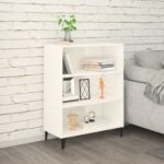 Chic High Gloss White Sideboard Storage Cabinet with Shelves for Home Organization