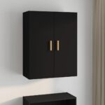 Hanging Wall Cabinet Black 69.5x34x90 cm