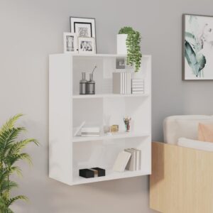 Hanging Wall Cabinet High Gloss White 69.5x32.5x90 cm