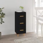 Sideboard Black 34.5x34x90 cm Engineered Wood