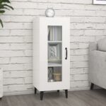 Chic High Gloss White Sideboard Cabinet with Metal Legs Ample Storage Space