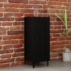 Chic Black Sideboard Cabinet Storage Organizer with Metal Legs & Shelves