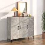 Sideboard Concrete Grey 90x34x80 cm Engineered Wood