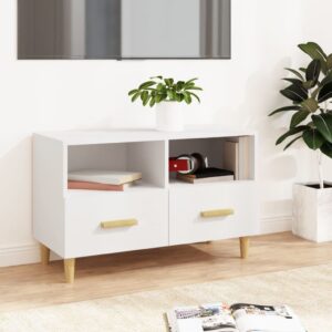 TV Cabinet White 80x36x50 cm Engineered Wood