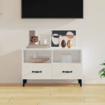 High Gloss White TV Stand Media Console Storage Cabinet Modern Living Room Decor