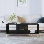 Coffee Table Black 102x50x40 cm Engineered Wood