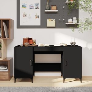 Desk Black 140x50x75 cm Engineered Wood