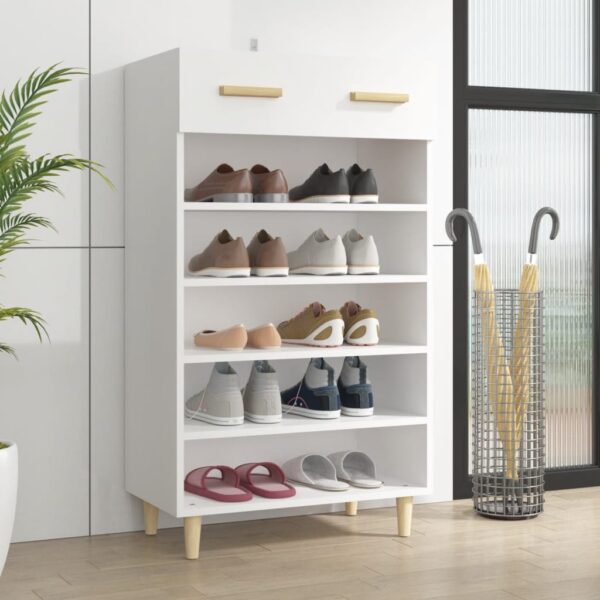 Shoe Cabinet White 60x35x105 cm Engineered Wood