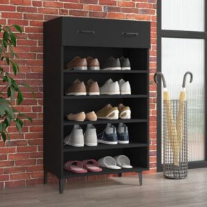 Shoe Cabinet Black 60x35x105 cm Engineered Wood