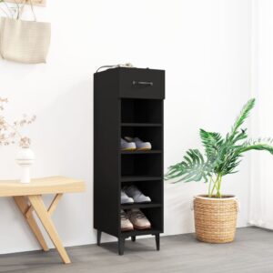 Shoe Cabinet Black 30x35x105 cm Engineered Wood