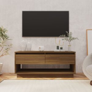 Modern Brown Oak TV Stand Cabinet Entertainment Center with Storage Drawers