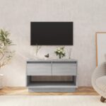 Modern Grey Sonoma TV Stand Cabinet Engineered Wood with Drawers Storage Organizer