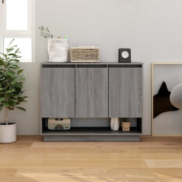 Elegant Grey Sonoma Sideboard Engineered Wood Storage Cabinet with Shelves