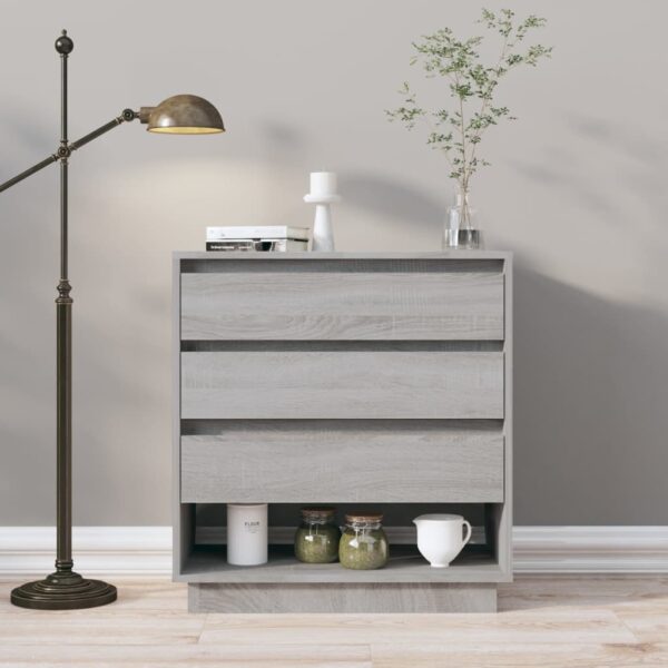 Chic Grey Sonoma Sideboard Minimalist Design Engineered Wood Storage Organizer