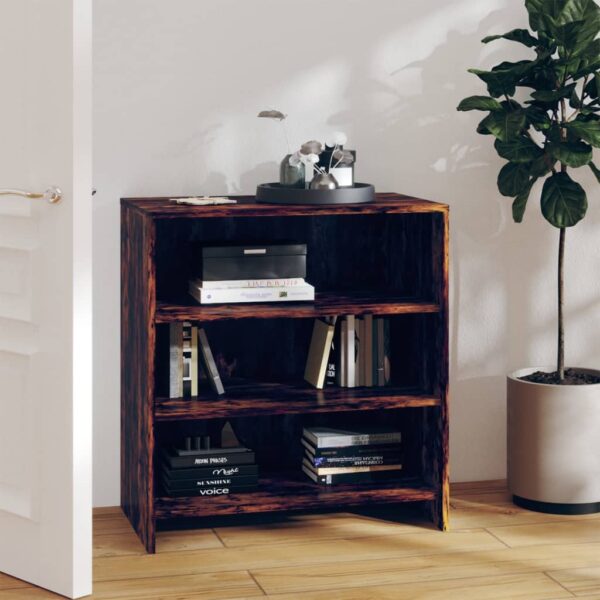 Elegant Engineered Wood Sideboard Storage Cabinet with Shelves in Smoked Oak