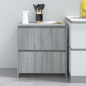 Chic Grey Sonoma Sideboard Minimalist Design Engineered Wood Storage Cabinet