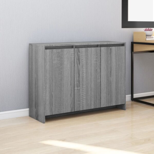 Elegant Grey Sonoma Sideboard Engineered Wood Storage Cabinet with Shelves