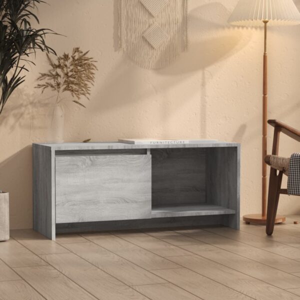 Modern Grey Sonoma TV Stand Cabinet Media Console Storage Engineered Wood