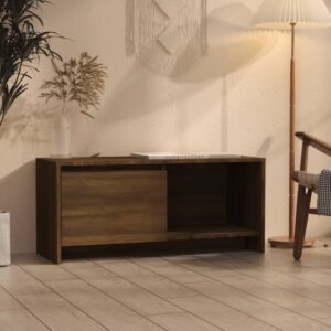 Stylish Brown Oak TV Stand Entertainment Center Media Console Storage Cabinet