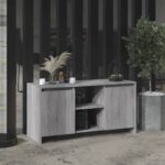 Chic Grey Sonoma Engineered Wood TV Cabinet with Storage and Shelves