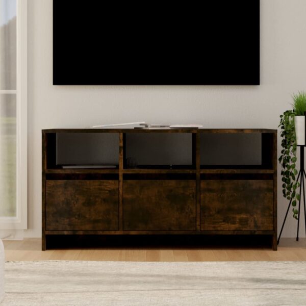 Modern Smoked Oak TV Stand Entertainment Center Media Console with Storage