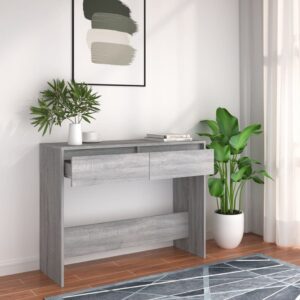 Chic Grey Sonoma Console Table Engineered Wood Hallway Entryway Organizer