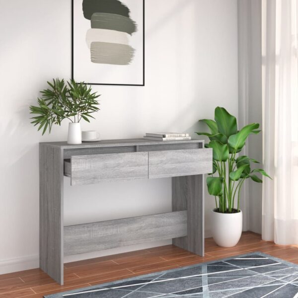 Chic Grey Sonoma Console Table Engineered Wood Hallway Entryway Organizer