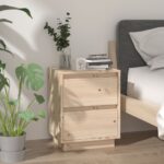 Chic Solid Pine Wood Bedside Cabinet Nightstand Modern Storage Side Table