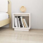 Bedside Cabinet White 40x30x40 cm Solid Wood Pine