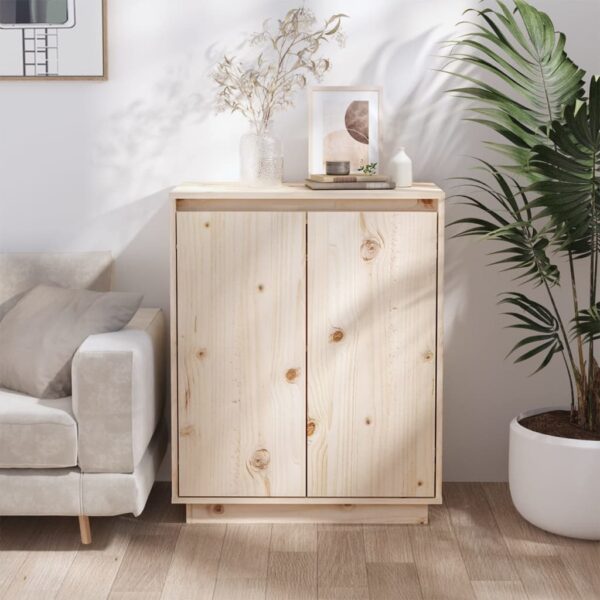 Elegant Solid Pine Wood Sideboard Storage Cabinet with Spacious Shelves