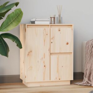 Chic Solid Pine Wood Sideboard Cabinet with Doors Storage Organizer Home Decor