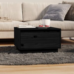 Coffee Table Black 55x56x32 cm Solid Wood Pine