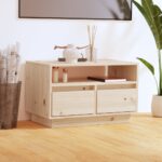 Solid Pine Wood TV Stand Cabinet Media Console with Drawers Storage Organizer