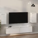 Chic White Solid Pine Floating Wall Cabinets Set of 2 - Versatile Home Storage