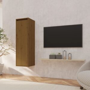 Wall Cabinet Honey Brown 30x30x100 cm Solid Wood Pine