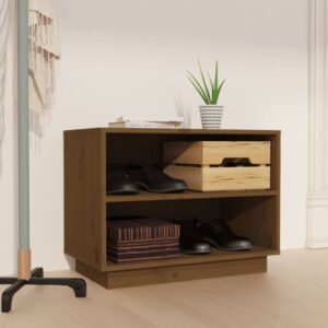 Shoe Cabinet Honey Brown 60x34x45 cm Solid Wood Pine