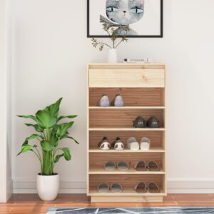 Shoe Cabinet 60x34x105 cm Solid Wood Pine